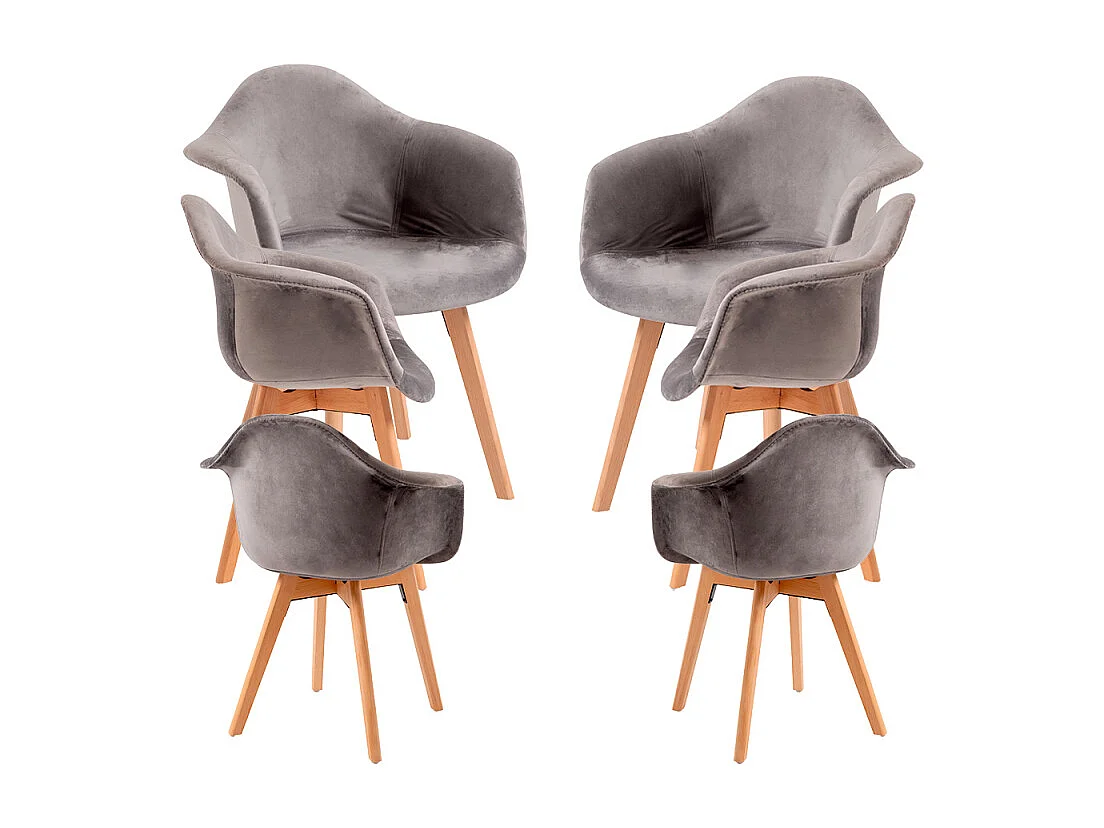 Packs Sillas Comedor - Pack 6 Sillas Belu Terciopelo - Gris claro