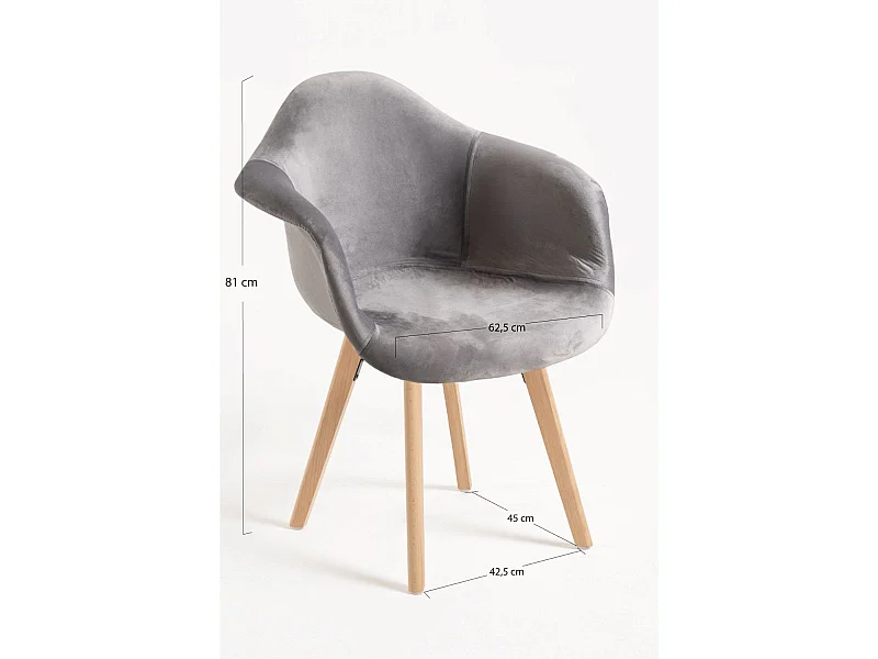 Packs Sillas Comedor - Pack 6 Sillas Belu Terciopelo - Gris claro