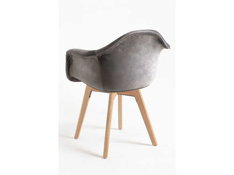Packs Sillas Comedor - Pack 4 Sillas Belu Terciopelo - Gris claro