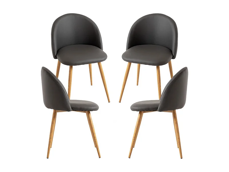 Packs Sillas Comedor - Pack 4 Sillas Vint Polipiel - Gris