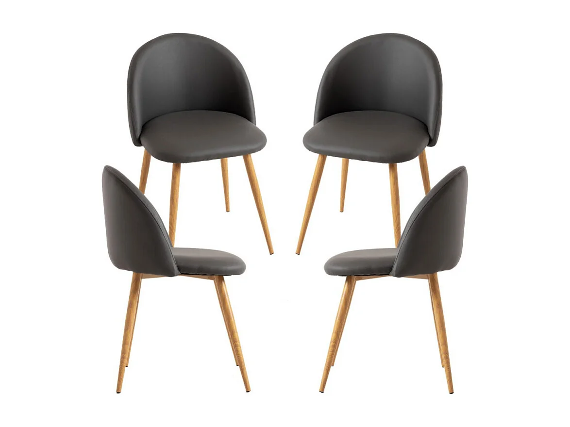 Packs Sillas Comedor - Pack 4 Sillas Vint Polipiel - Gris