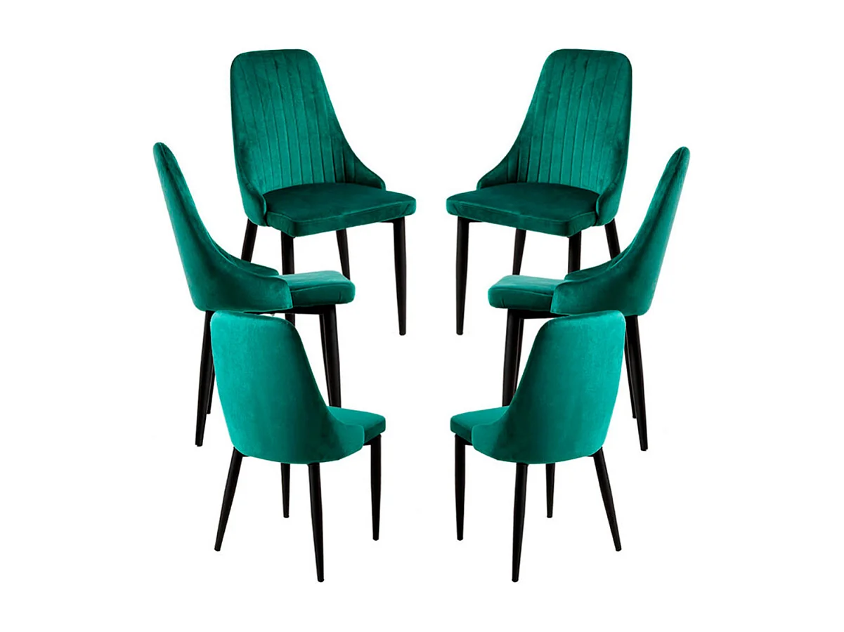 Packs Sillas Comedor - Pack 6 Sillas Kan Terciopelo - Verde