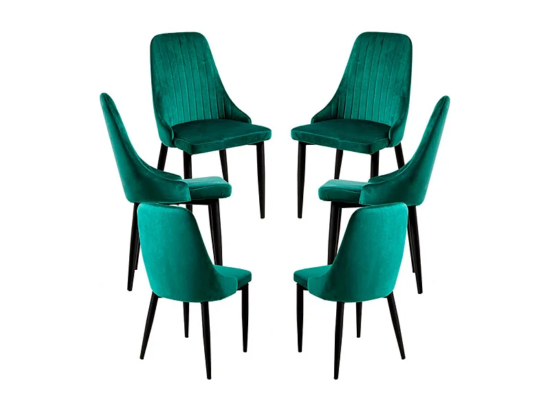 Packs Sillas Comedor - Pack 6 Sillas Kan Terciopelo - Verde