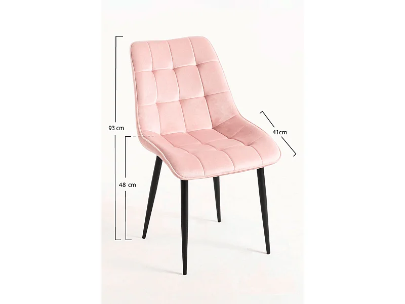 Packs Sillas Comedor - Pack 2 Sillas Cade Terciopelo - Rosa