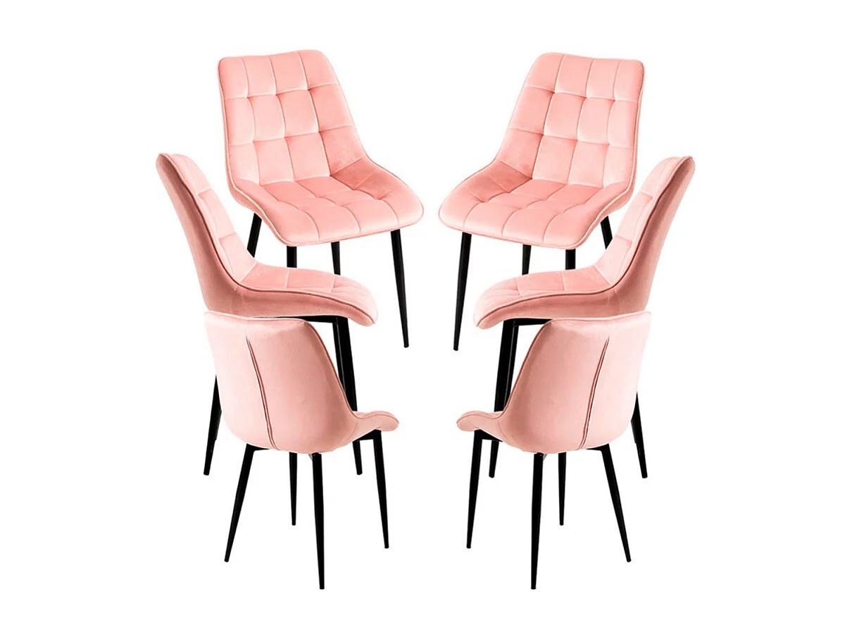 Packs Sillas Comedor - Pack 6 Sillas Cade Terciopelo - Rosa