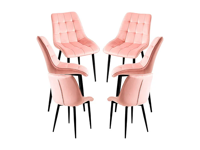 Packs Sillas Comedor - Pack 6 Sillas Cade Terciopelo - Rosa