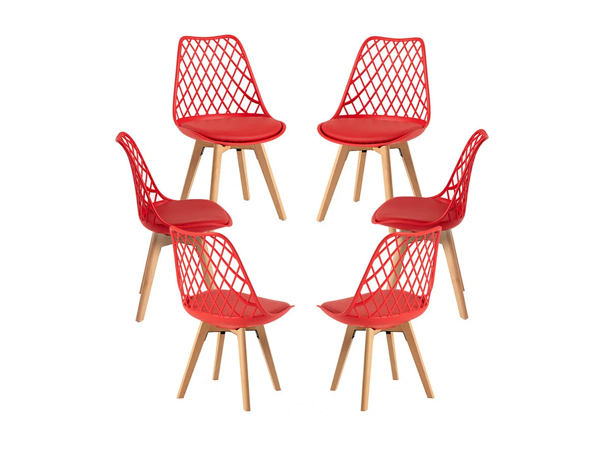 Packs Sillas Comedor - Pack 6 Sillas Mima - Rojo