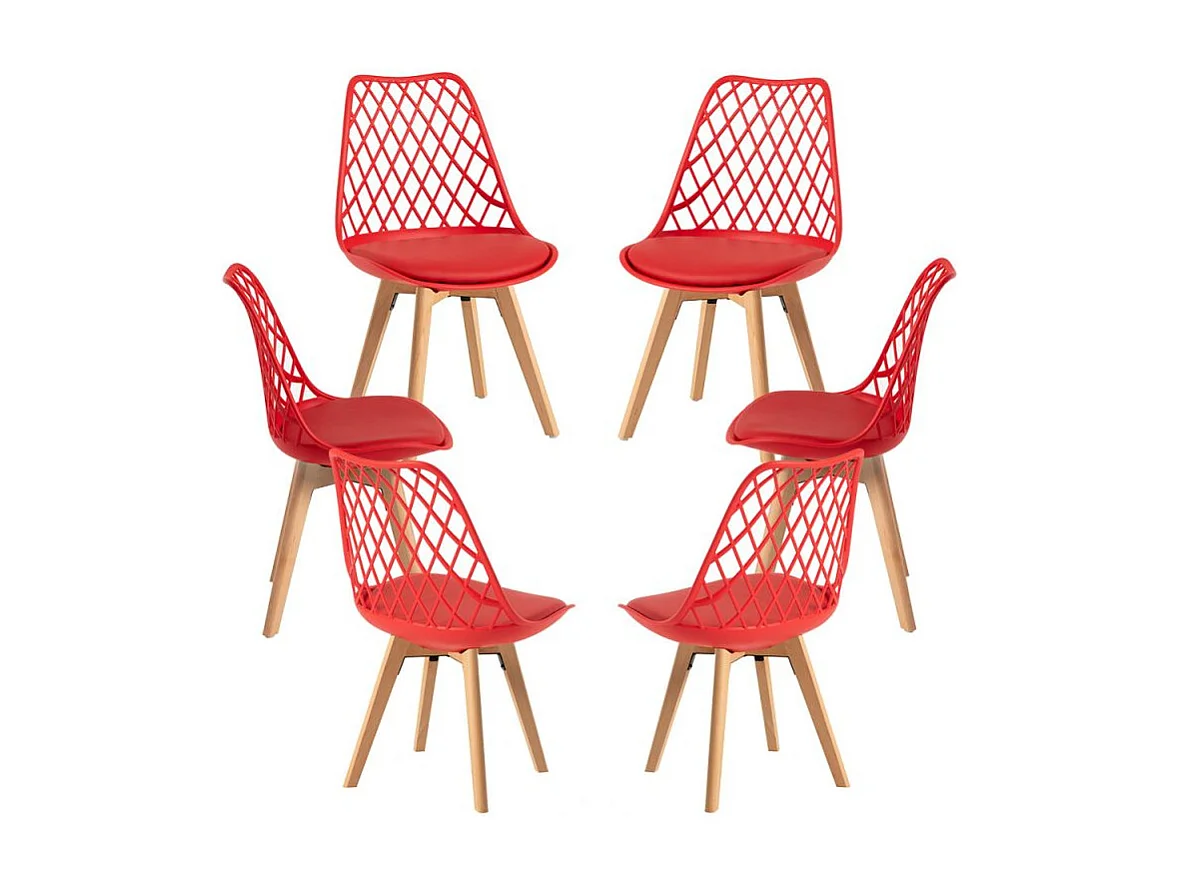 Packs Sillas Comedor - Pack 6 Sillas Mima - Rojo