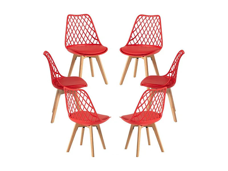 Packs Sillas Comedor - Pack 6 Sillas Mima - Rojo