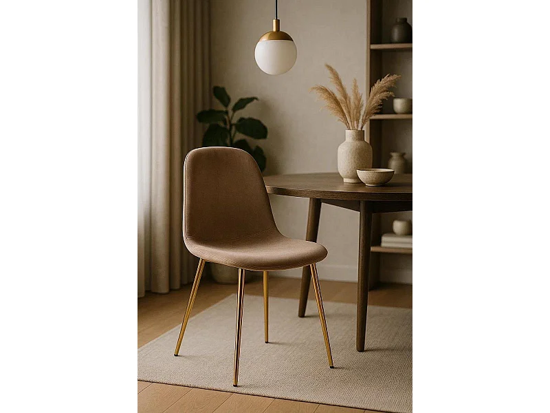 Sillas Comedor - Silla Golden Teok Terciopelo - Champán