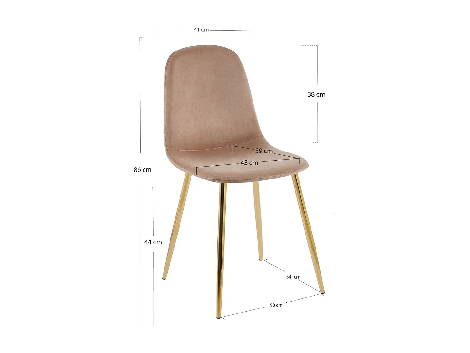 Sillas Comedor - Silla Golden Teok Terciopelo - Champán