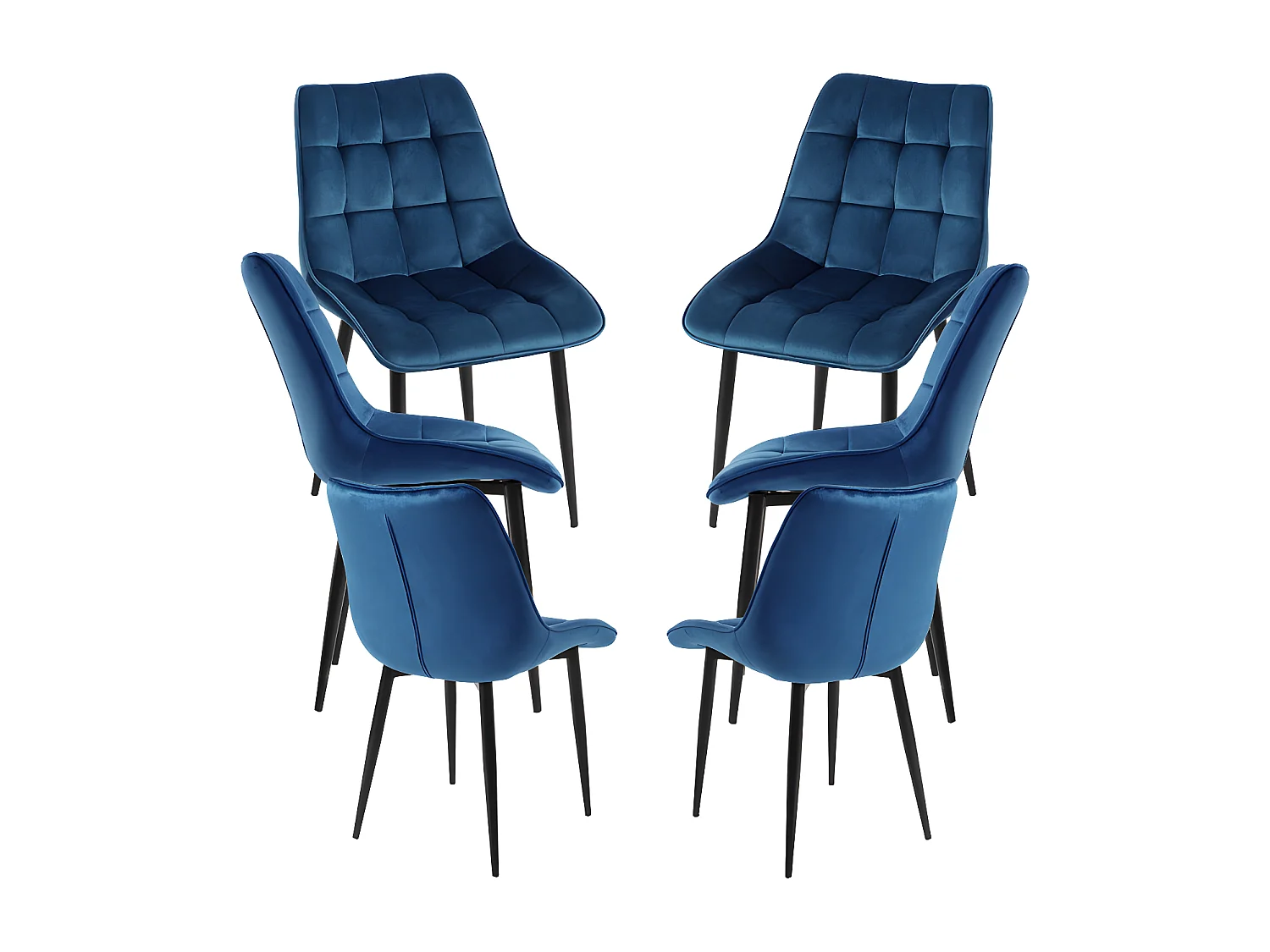 Packs Sillas Comedor - Pack 6 Sillas Cade Terciopelo - Azul