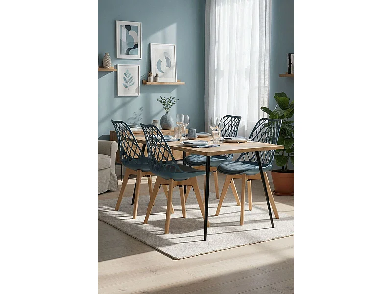 Packs Sillas Comedor - Pack 4 Sillas Mima - Azul Petróleo