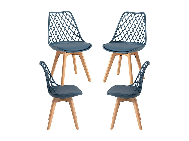Packs Sillas Comedor - Pack 4 Sillas Mima - Azul Petróleo