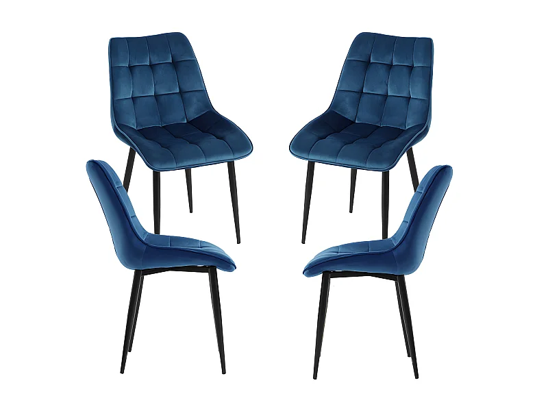 Packs Sillas Comedor - Pack 4 Sillas Cade Terciopelo - Azul