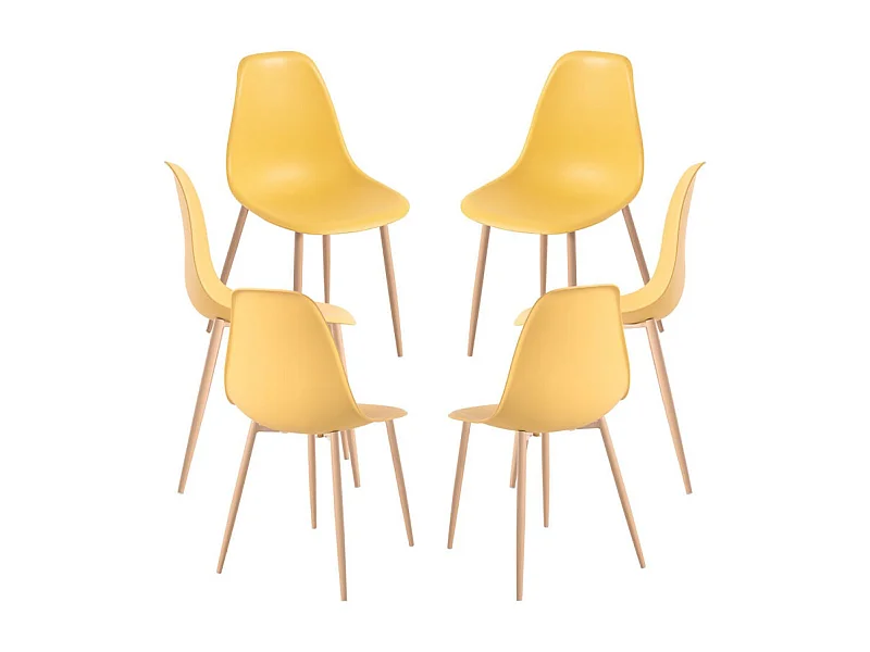Packs Sillas Comedor - Pack 6 Sillas Mykle - Amarillo