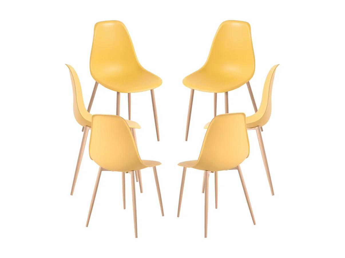 Packs Sillas Comedor - Pack 6 Sillas Mykle - Amarillo