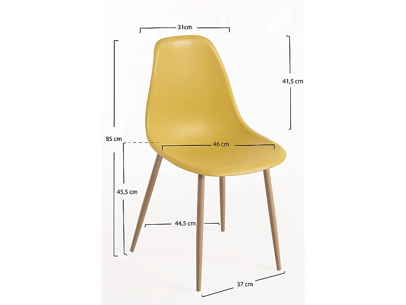 Packs Sillas Comedor - Pack 6 Sillas Mykle - Amarillo
