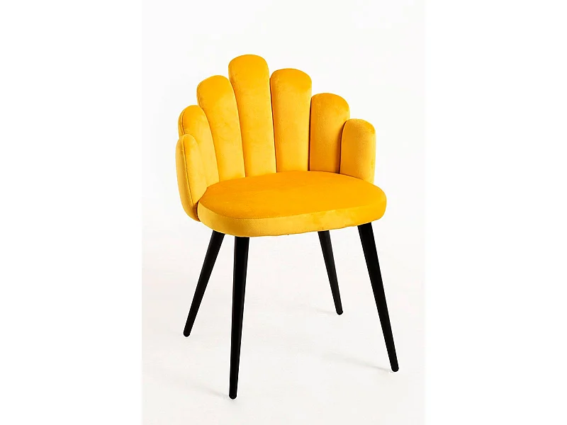 Packs Sillas Comedor - Pack 4 Sillas Hand Patas Negras Terciopelo - Amarillo