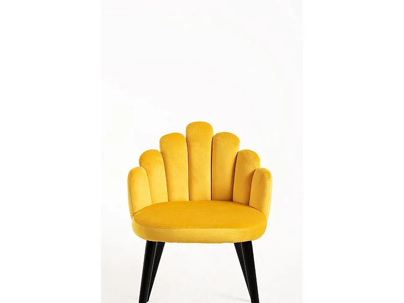 Packs Sillas Comedor - Pack 4 Sillas Hand Patas Negras Terciopelo - Amarillo