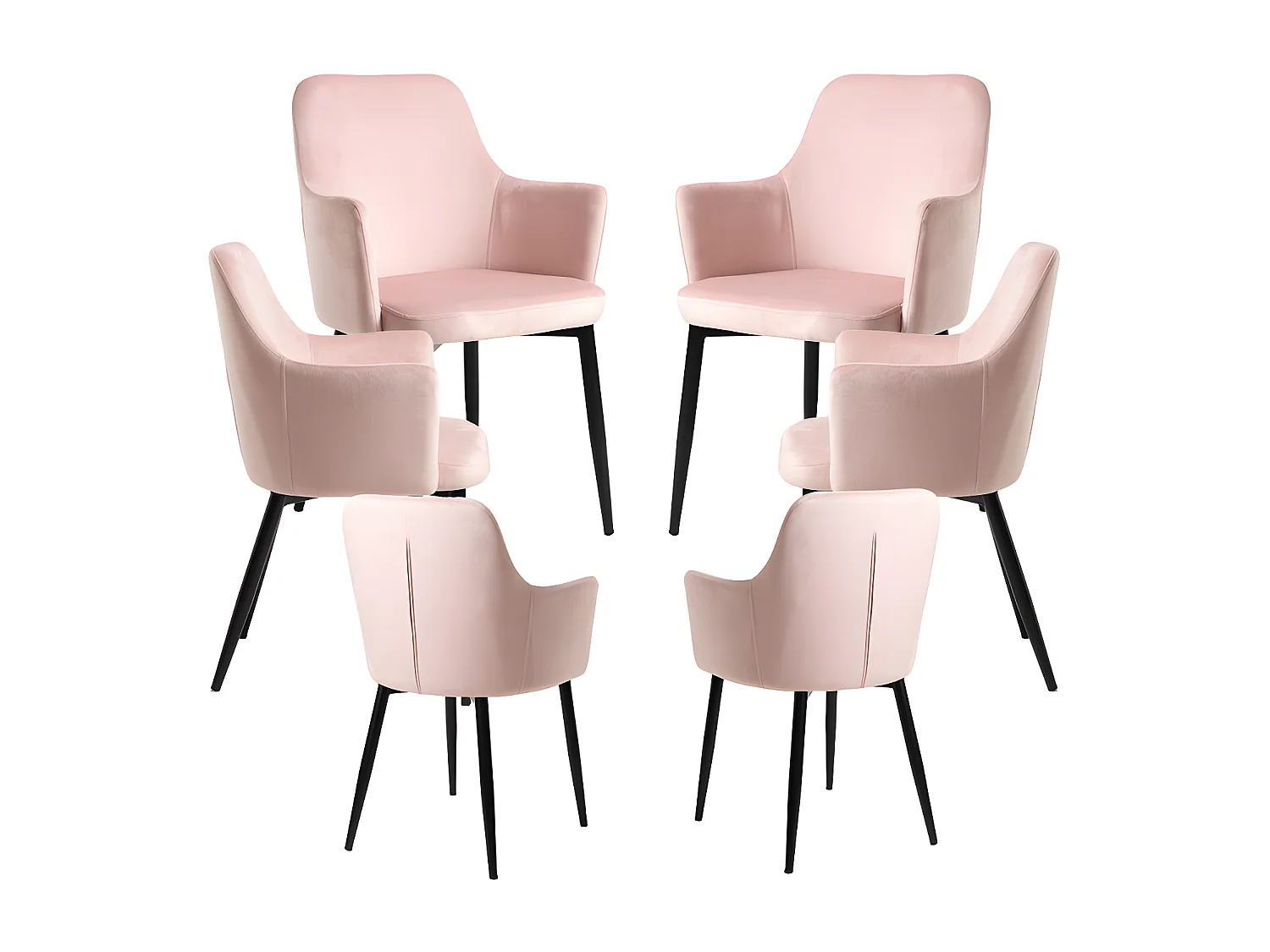 Packs Sillas Comedor - Pack 6 Sillas Puan Terciopelo - Rosa