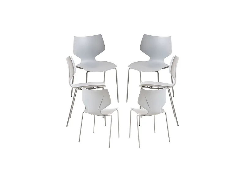 Packs Sillas Comedor - Pack 6 Sillas Plecy - Gris claro