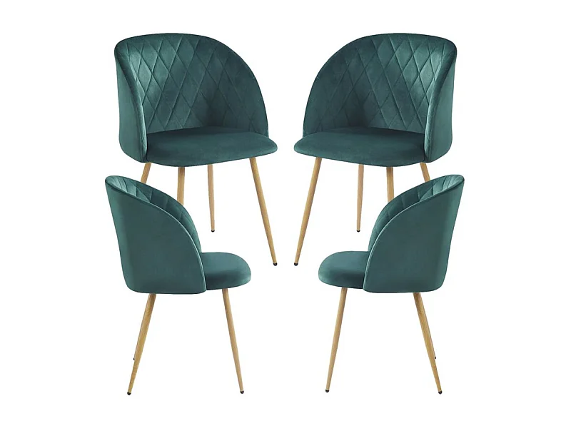 Packs Sillas Comedor - Pack 4 Sillas Velt Terciopelo - Verde