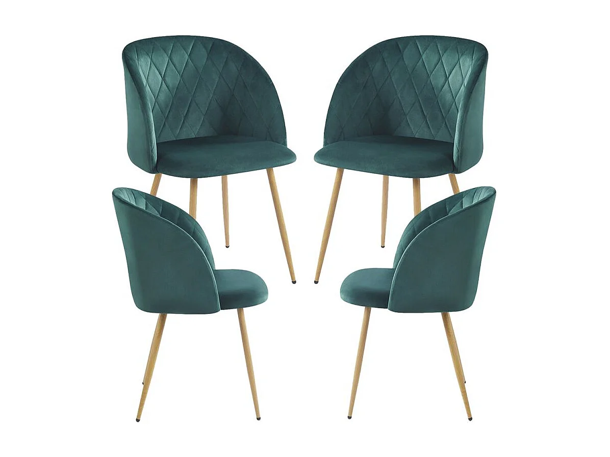 Packs Sillas Comedor - Pack 4 Sillas Velt Terciopelo - Verde
