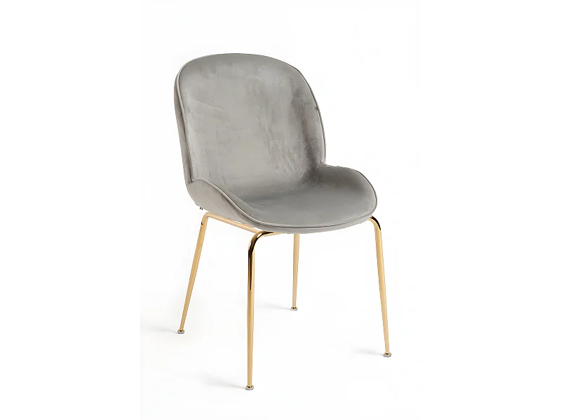 Sillas Comedor - Silla Bille Golden Terciopelo - Gris claro