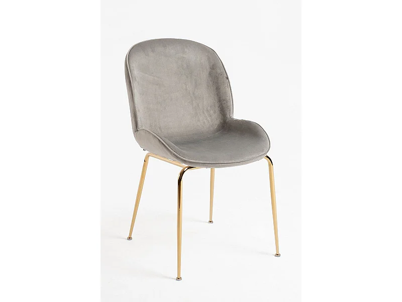 Sillas Comedor - Silla Bille Golden Terciopelo - Gris claro