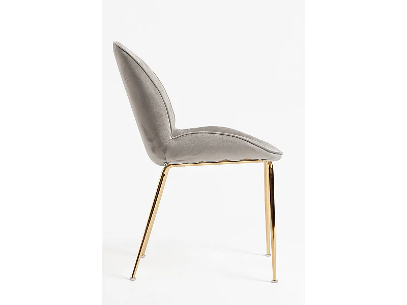 Sillas Comedor - Silla Bille Golden Terciopelo - Gris claro
