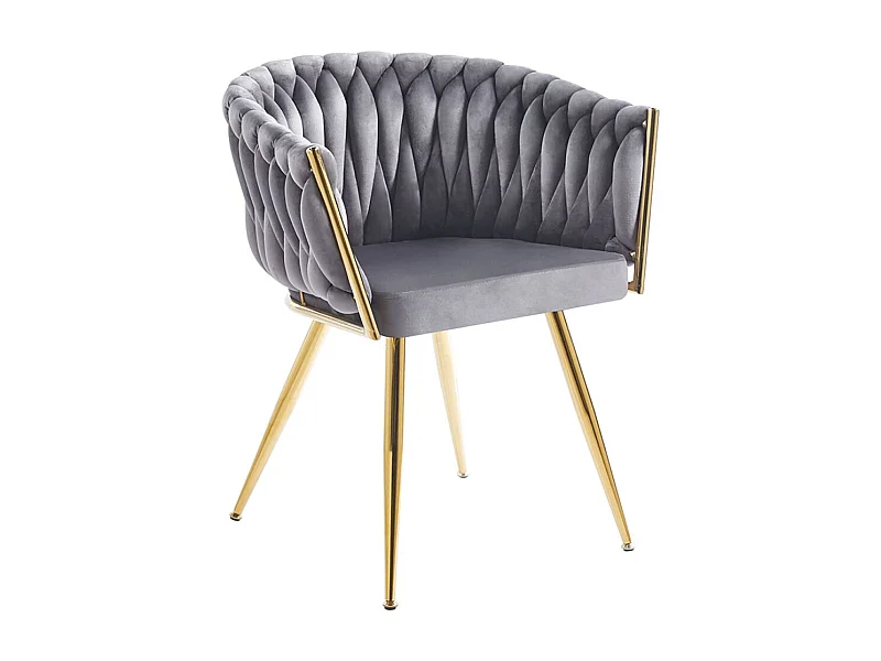 Sillas Comedor - Silla Widny Golden Terciopelo - Gris oscuro