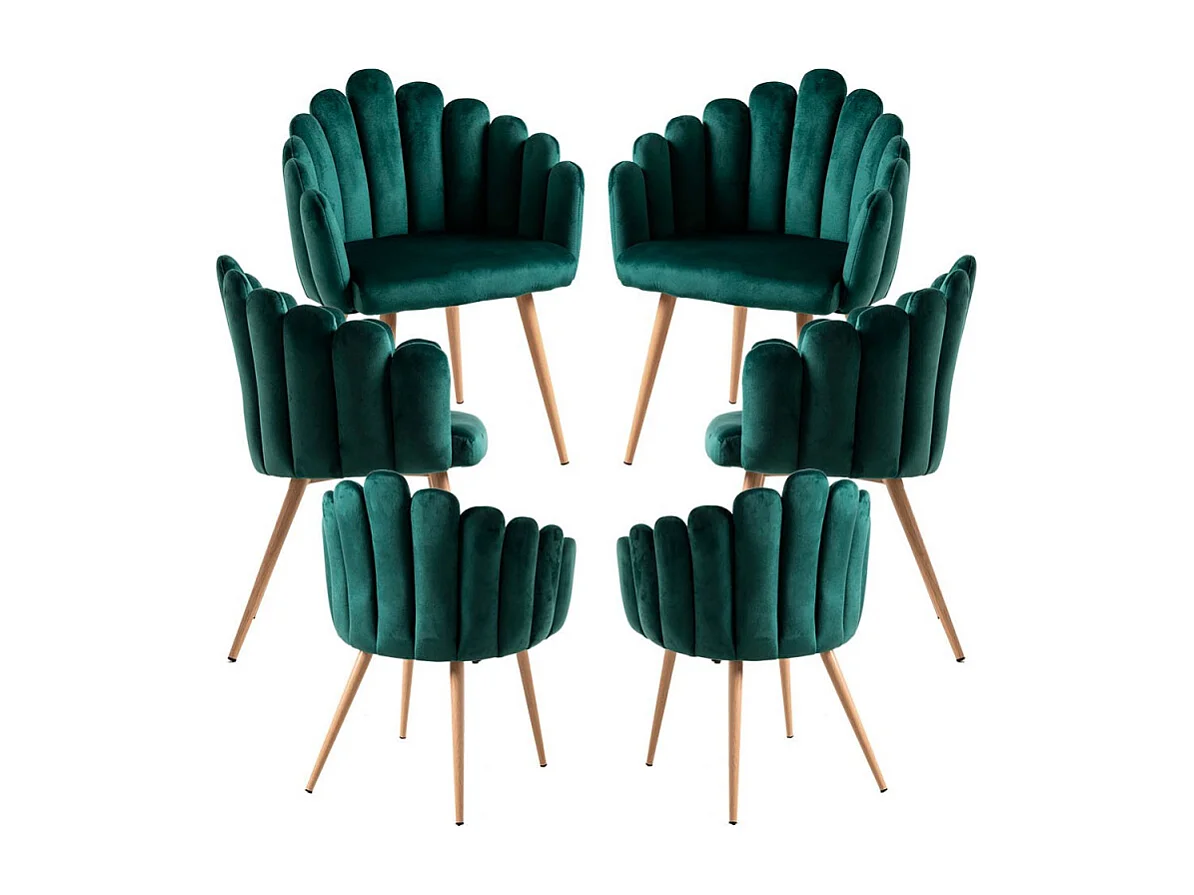 Packs Sillas Comedor - Pack 6 Sillones Main Terciopelo - Verde