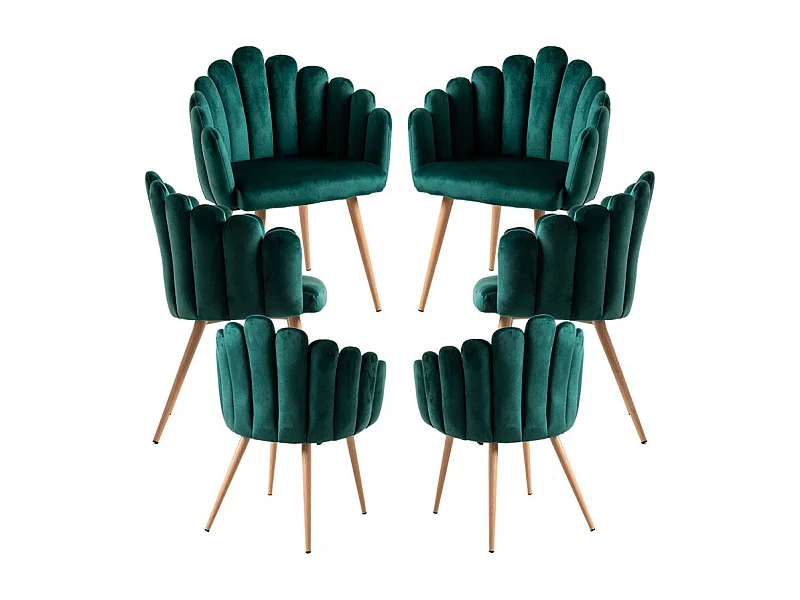 Packs Sillas Comedor - Pack 6 Sillones Main Terciopelo - Verde
