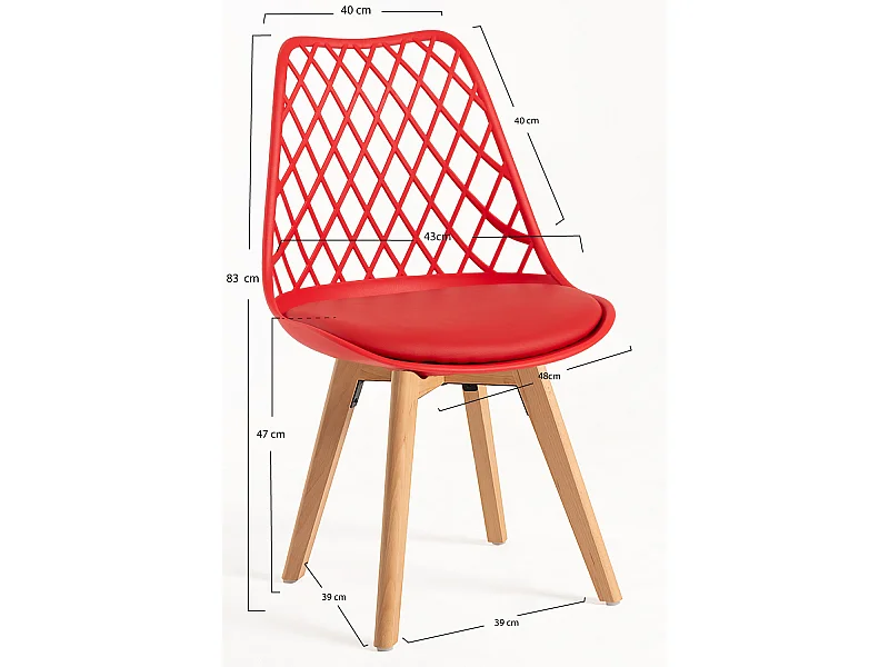 Packs Sillas Comedor - Pack 2 Sillas Mima - Rojo