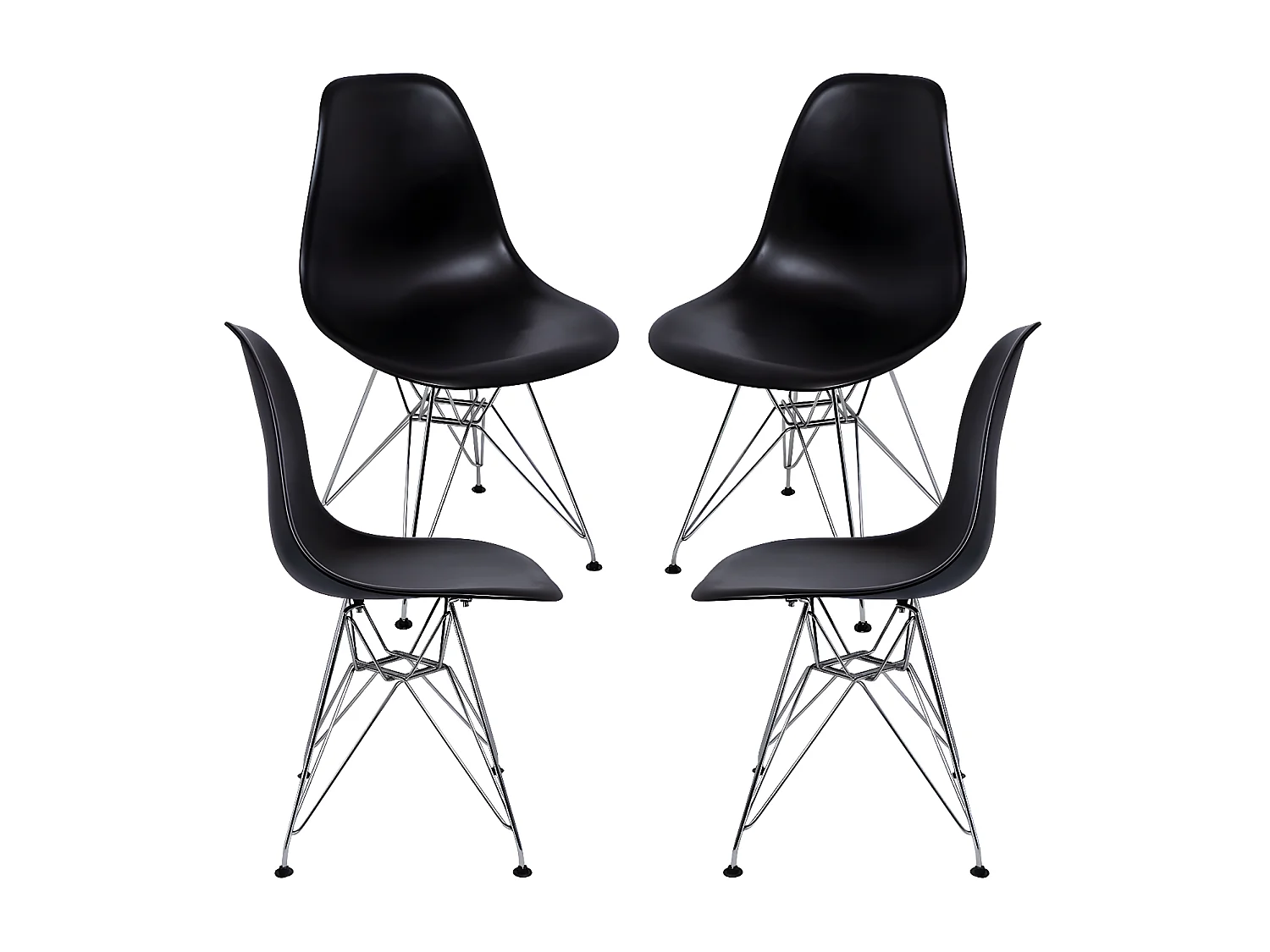 Pack 4 Sillas Tower Metálicas - Negro