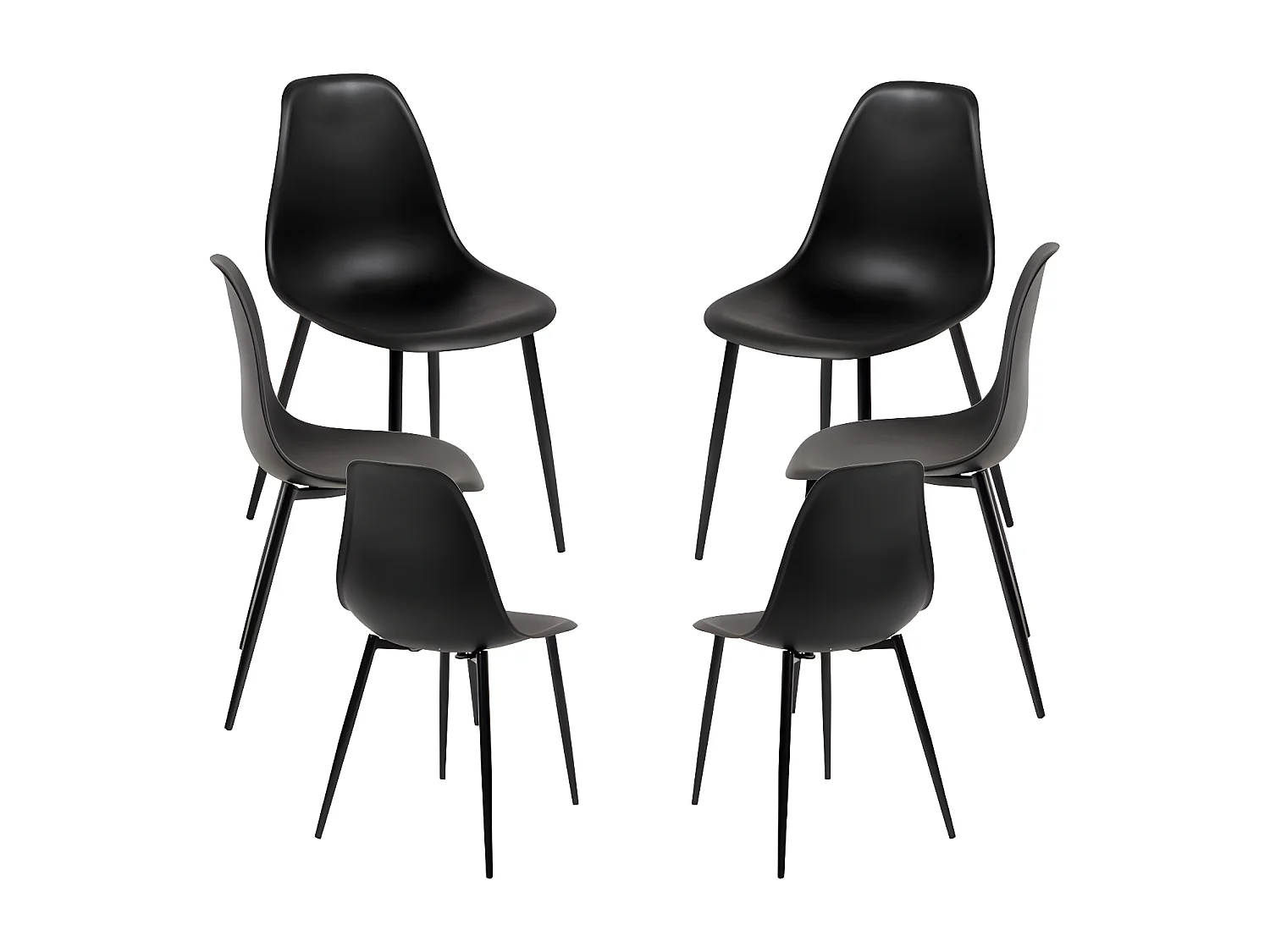 Packs Sillas Comedor - Pack 6 Sillas Mykle Total - Negro