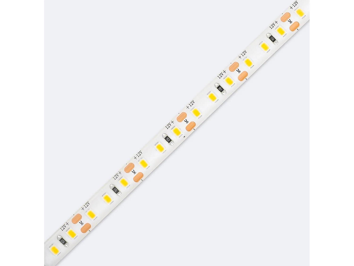 Ruban LED 12V SMD 120 LED/m 5m 10W/m 1000lm/m Largeur 8mm Coupe 2.5cm IP65 6000K Blanc froid