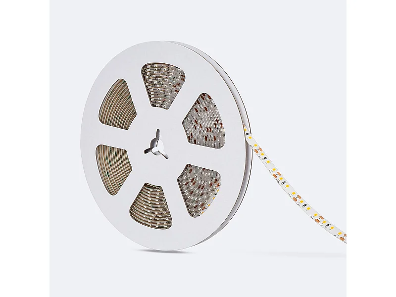 Tira LED 12V SMD 120 LED/m 5m 10W/m 1000lm/m Ancho 8mm Corte 2.5cm IP65 2200K Súper Cálido
