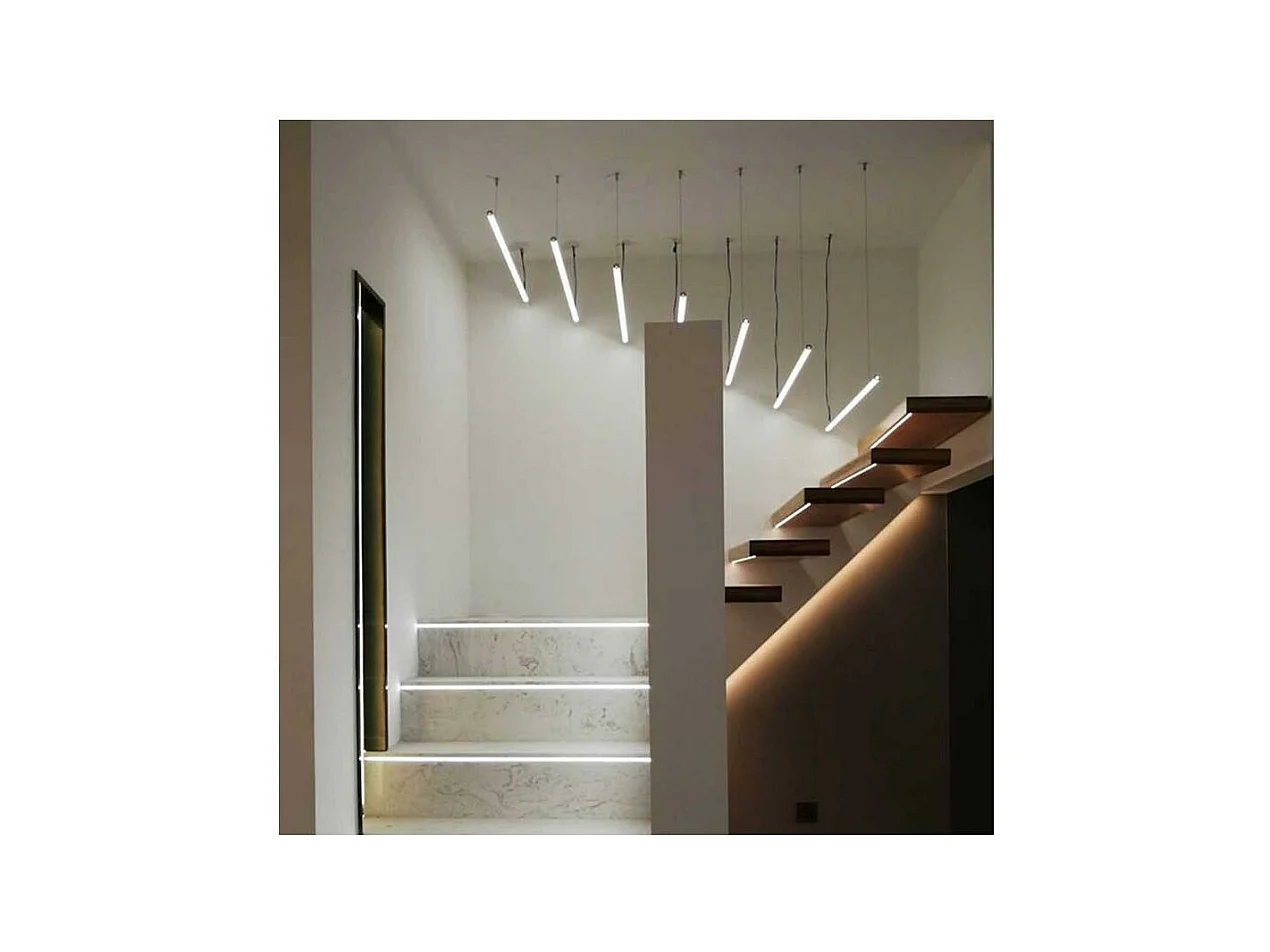 Profilo in Alluminio da Incasso in Cartongesso 1m per Striscia LED Coperchio Nero