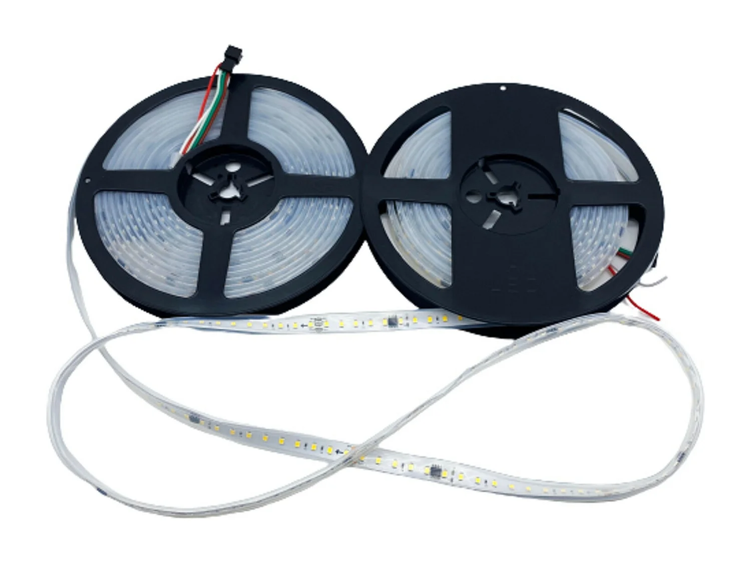 Ruban LED Digital SPI 24V Monochrome SMD 120 LED/m 10m Largeur 12mm Coupe 10cm IP67 4000K Blanc neutre