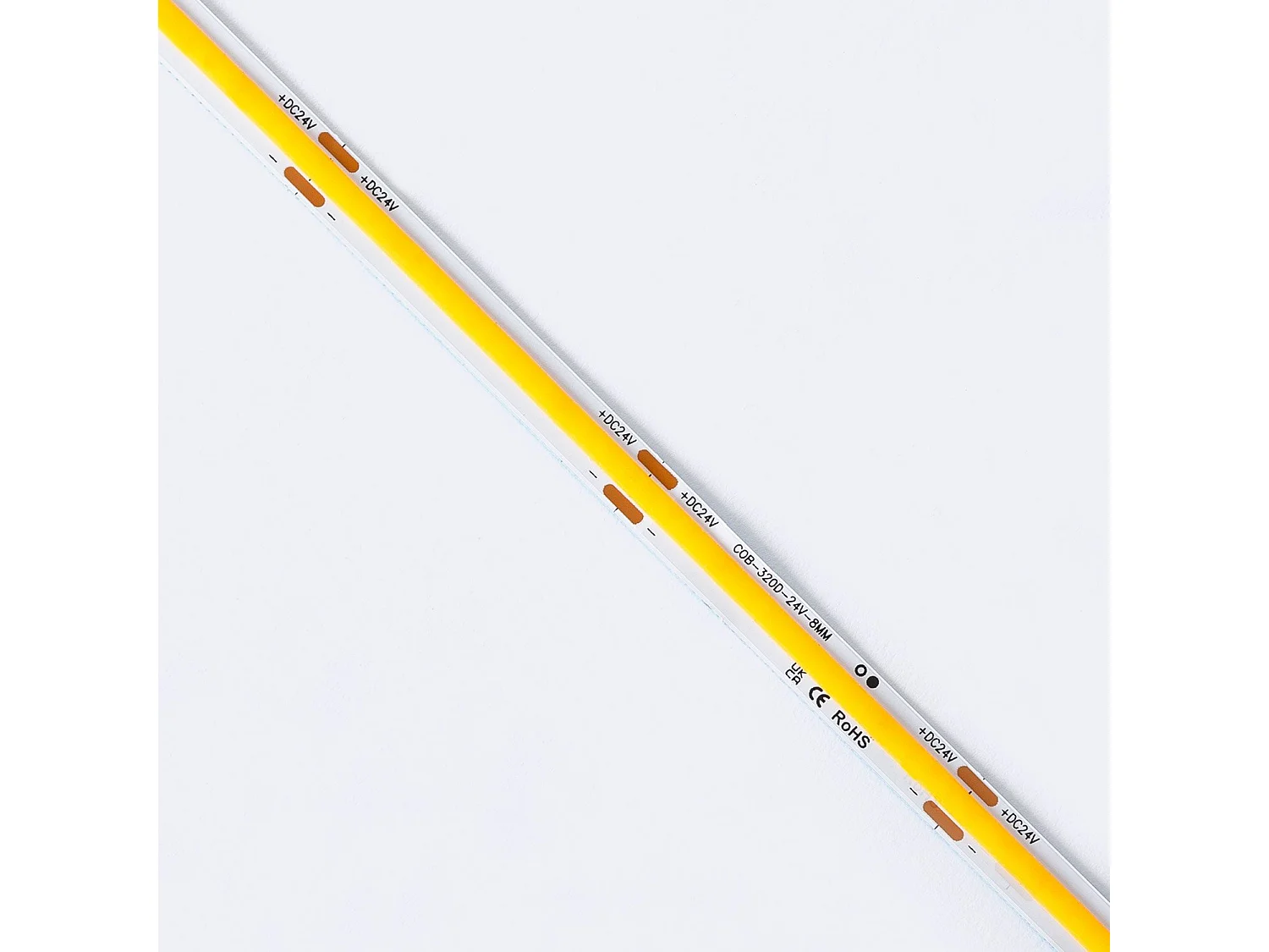 Tira LED 24V COB 320 LED/m Bobina 20m 11W/m 1100lm/m Ancho 8mm Corte 10cm IP20 CRI90 4000K Blanco Neutro