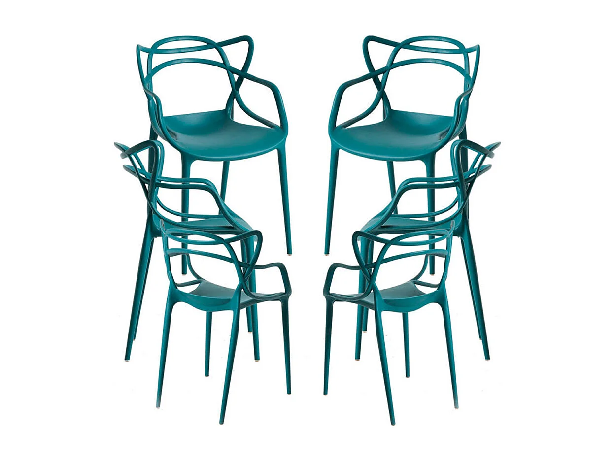 Packs Sillas Jardín - Pack 6 Sillas Korme - Verde azulado