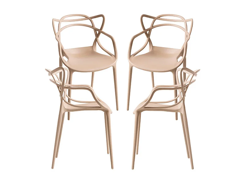 Packs Sillas Jardín - Pack 4 Sillas Korme - Beige