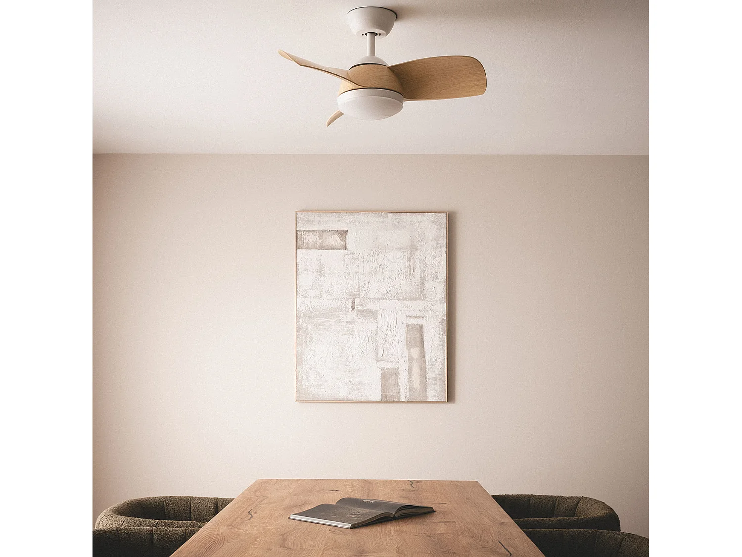 Ventilador de Techo Silencioso Poros 76cm Motor DC Blanco Con Luz Mando a Distancia Wifi: False