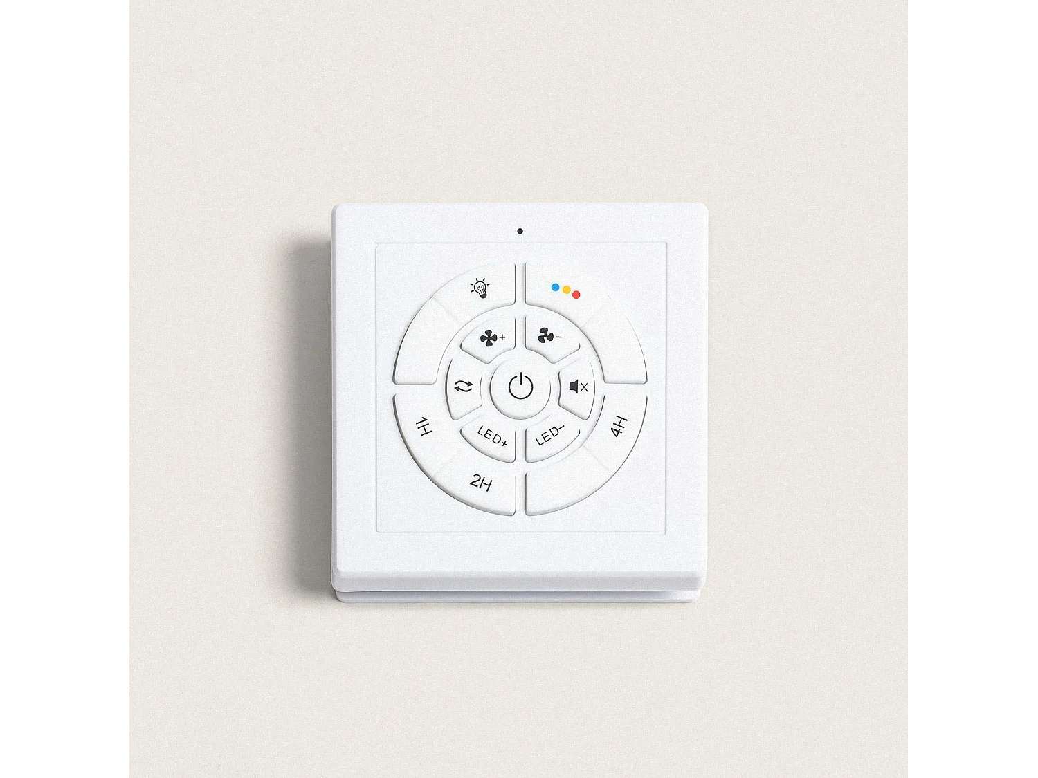 Ventilatore da Soffitto Silenzioso Poros 76cm Motor DC Bianco Con Luce, Controller a Parete + Telecomando, Wifi: True