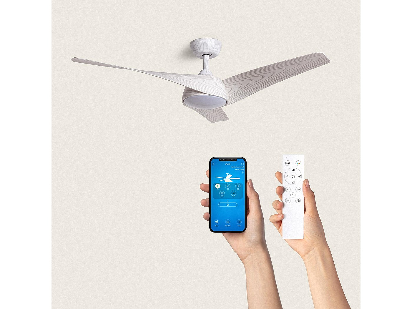 JUST FAN XS LED Ventilatore da soffitto nero opaco con motore DC 81cm