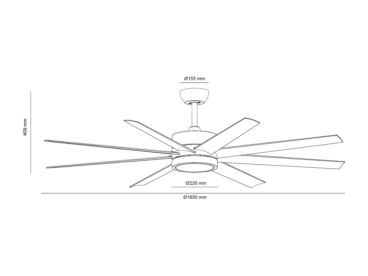 Ventilador de Techo Silencioso Hidra Negro 165cm Motor DC  Con Luz Mando a Distancia Wifi: False