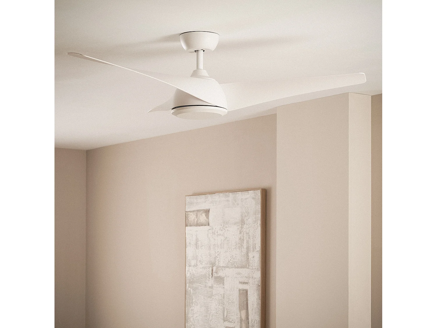 Ventilatore da Soffitto Silenzioso Eubea 132cm Motore DC Bianco Senza Luce, Controller a Parete + Telecomando, Wifi: False