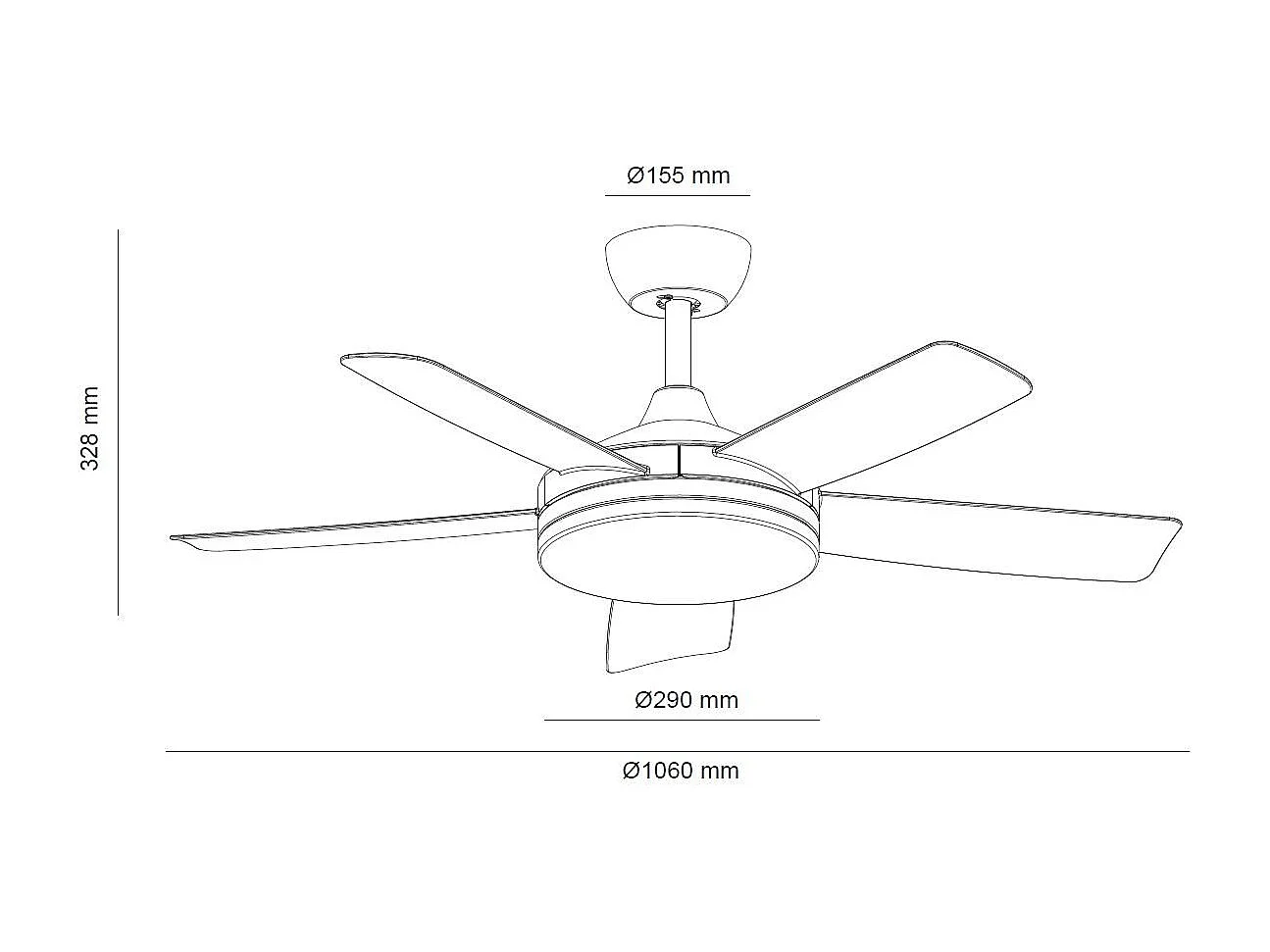 Ventilateur de Plafond Silencieux Patroclo Blanc 106cm Motor DC Blanc CCT Avec lumière, Télécommande, Wifi: False